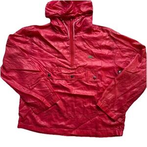 Vintage Izod x Lacoste Men's Jacket M Red Anorak Windbreaker Pullover Half Zip